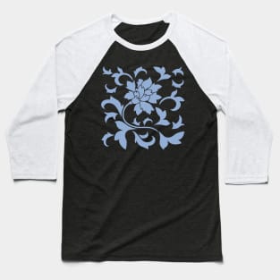 Oriental Flower – Serenity Blue Baseball T-Shirt